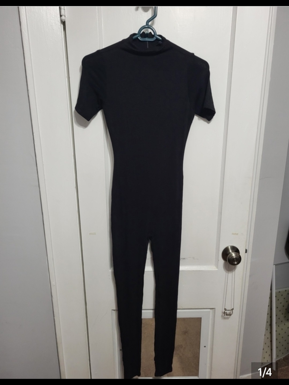 Nwt Naked Wardrobe Black Short-Sleeve Fitted Jumpsuit Xs